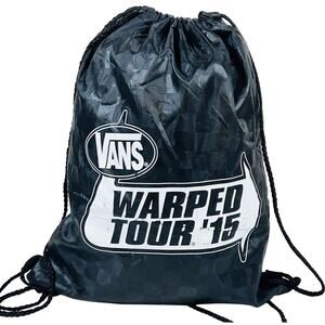Vans Bench Bag Backpack Warp Tour 2015 Black Nylon Drawstrings Closure New